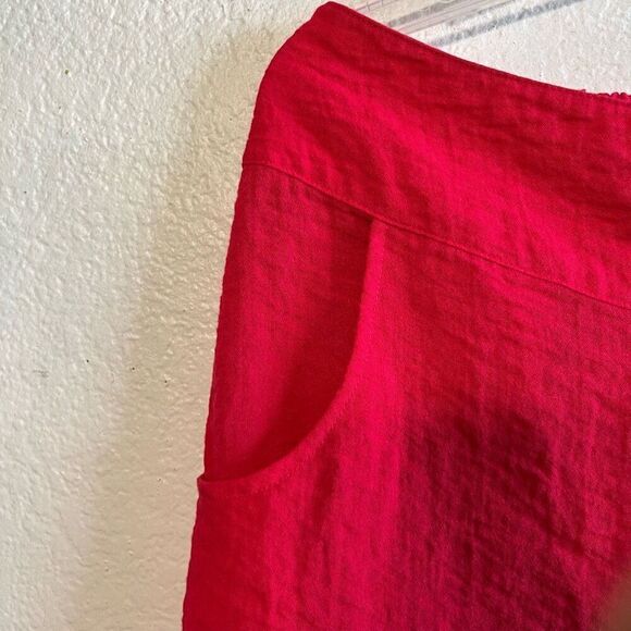 Habitat Cropped Wide Leg Pants Capri Rayon Blend Stretch Pink Sz Lg. - Picture 4 of 7